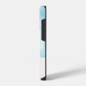 モダンブルーティール水彩 iPhoneケース (左側面)