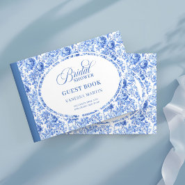 モダンブルートイレのローズ ブライダルシャワー ゲストブック