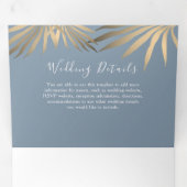 モダンブルービーチウェディング 三つ折り招待状 (内部最初)