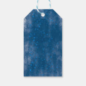 モダンブルーフラワー ウェディング 水彩画 フラワーズ ギフトタグ (裏面)