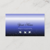 モダンブルーブラックグラデーションスパークルダイヤモンドスタイリッシュ 名刺 (正面)