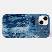 モダンブルーボタニカルアブストラクト Case-Mate iPhoneケース (裏面 (横))