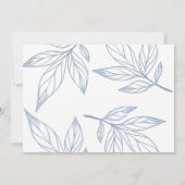 モダンブルーボタニカル写真クリスマス 招待状 (裏面)