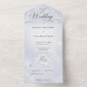 モダンブルーマーブルミニマル夕食なし オールインワン招待状 (内側)