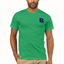 モダンブルーモノグラムグリーンミニマリストTシャツ