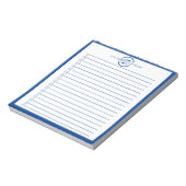 モダンブルーモノグラム 名前 ToDoリスト ノートパッド (回転)