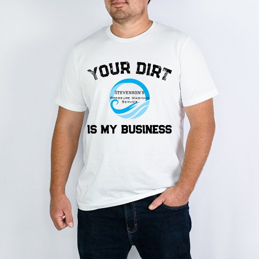 モダンブルーロゴカスタマイズ可能 高圧洗浄  Tシャツ
