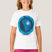 モダンブルー地球儀世界地図 Tシャツ (正面)
