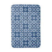 モダンブルー幾何学模様 バスマット (正面縦)