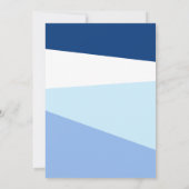 モダンブルー幾何学的な男の子のカップルベビーシャワー 招待状 (裏面)