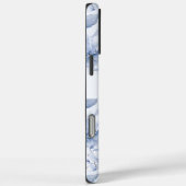 モダンブルー水彩フラワーパターンの名前 Case-Mate iPhoneケース (裏面 / 右)