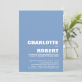 モダンブルー結婚式の披露宴 招待状 (スタンド正面)