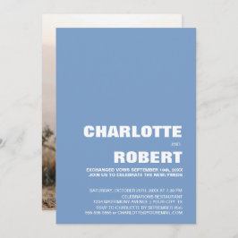 モダンブルー結婚式の披露宴 招待状