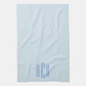 モダンブルー3文字イニシャルロゴ キッチンタオル (縦)