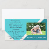 モダンブルー アニバーサリー セレブレーション フォトカード (正面/裏面)