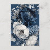 モダンブルー&グレイフローラ結婚ズ エンクロージャーカード (裏面)