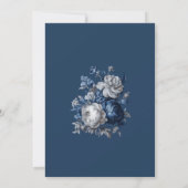 モダンブルー&グレイフローラ結婚ズ 招待状 (裏面)