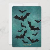 モダンブルー ハロウィン パーティー 怖いお化けのハロウィン 招待状 (裏面)