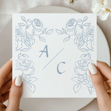 モダンブルー＆ホワイトフランスバラの結婚式