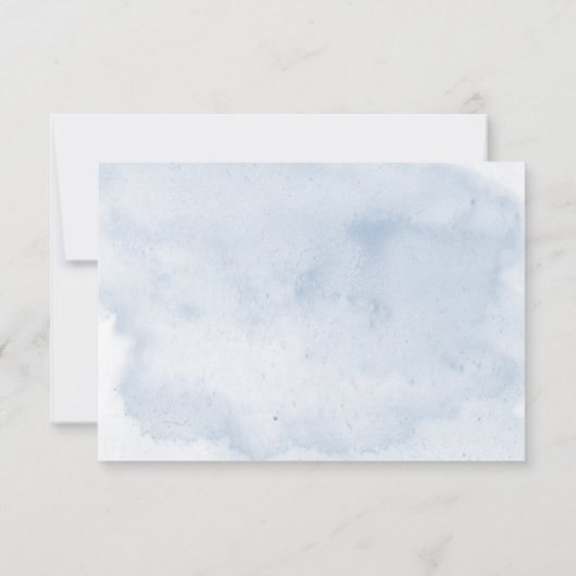 モダンブルー&錆び水色蝶の結婚式 セーブザデート (裏面)