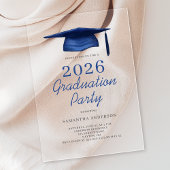 モダンブルー 2026 卒業パーティー アクリル招待状