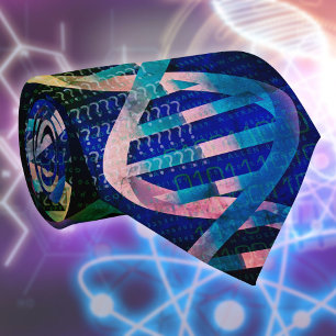 モダンブルーDNA ID アート メディカル サイエンス ネクタイ