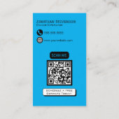 モダンブルーQRコードカスタマイズ可能 高圧洗浄 名刺 (裏面)