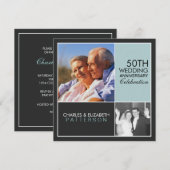 モダンブロックアニバーサリー パーティー招待状 招待状 (正面/裏面)