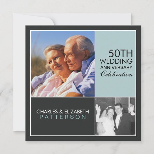 モダンブロックアニバーサリー パーティー招待状 招待状 (正面)