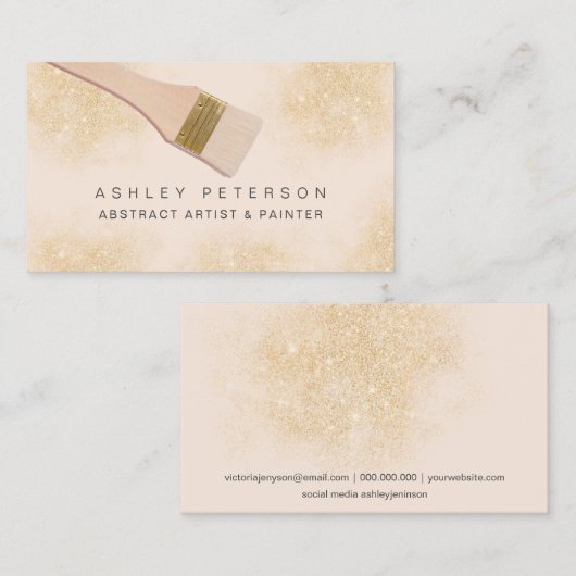 モダンブ絵を描ラシアーティスト写真グリッターダスト 名刺 (正面/裏面)