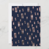 モダンブ絵を描ラシバラ金ゴールド&ネイビーブルー結婚ズ 招待状 (裏面)