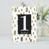 モダンブ絵を描ラシ金ゴールド銅製テーブル番号 招待状 (スタンド正面)