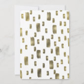 モダンブ絵を描ラシ金ゴールド銅青銅結婚ズ 招待状 (裏面)