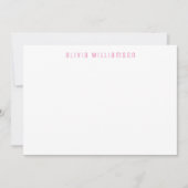 モダンブ絵を描ルー&ピンクフローラNotecard ノートカード (正面)