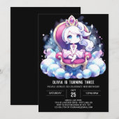 モダンプリンセス誕生日 招待状 (正面/裏面)