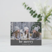 モダンプリントビーグレイメリーホリデイ ポストカード (スタンド正面)