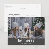 モダンプリントビーグレイメリーホリデイ ポストカード (正面/裏面)
