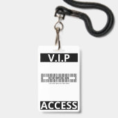 モダンプリントロゴ名前をカスタムするV.I.Pバンド従業員 バッジ (Back with Lanyard)