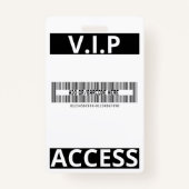 モダンプリントロゴ名前をカスタムするV.I.Pバンド従業員 バッジ (裏面)