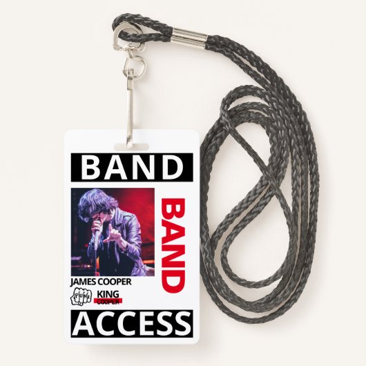 モダンプリントロゴ名前をカスタムするV.I.Pバンド従業員 バッジ (正面ランヤード)