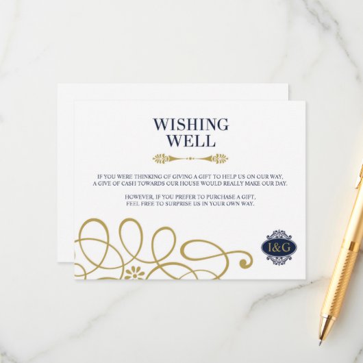 モダンプリント愛の願い結婚井戸カード エンクロージャーカード (正面/裏面インサイチュ)