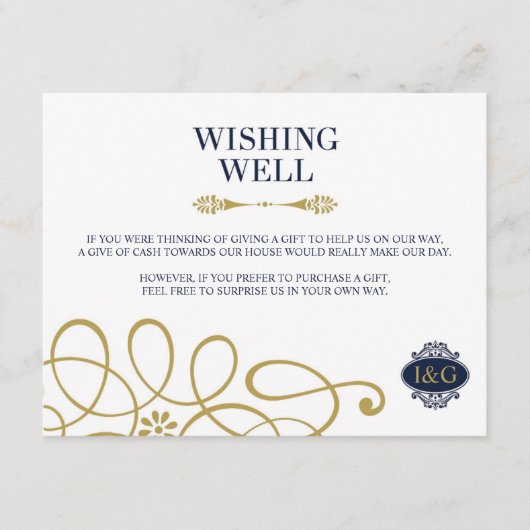 モダンプリント愛の願い結婚井戸カード エンクロージャーカード (正面)