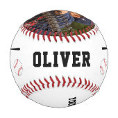 モダンプレイヤーのシルエット名写真 野球ボール (裏面)