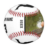 モダンプレイヤーのシルエット名写真 野球ボール (正面)