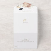 モダンプレミアムブラックオンパンパスボホ砂漠結婚ズ オールインワン招待状 (外側)