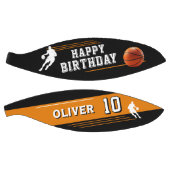 モダンプレーヤーシルエットストライプハッピーバースデー バスケットボール (パネル)