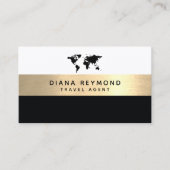 モダンプロフェイク金ゴールドストライプ旅行代理店 名刺 (正面)