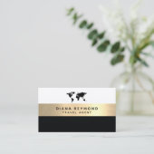 モダンプロフェイク金ゴールドストライプ旅行代理店 名刺 (スタンド正面)