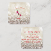 モダンプロフェッショナルきらびやかな《写真》ぼけ味、フラワーヒール スクエア名刺 (正面/裏面)