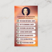 モダンプロフェッショナルのカスタムソーシャルメディアアイコンのリンク 名刺 (正面)